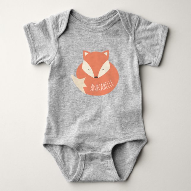 Body Cute renard couché personnalisé (Devant)