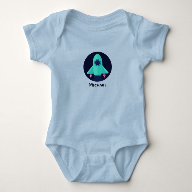 Body Cute Rocket vaisseau spatial & Nom du garçon Espac (Devant)