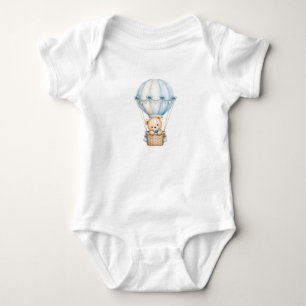 Body Cute Teddy Bear Hot Air Balloon Baby Bodysuit Ad