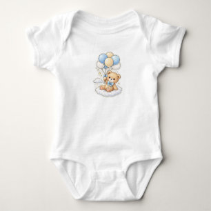 Body Cute Teddy Bear with Balloons Baby Bodysuit Swee