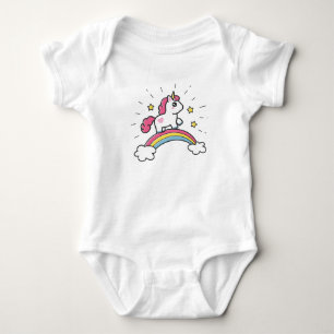 Body Cute Unicorn Sur Un Arc En Ciel