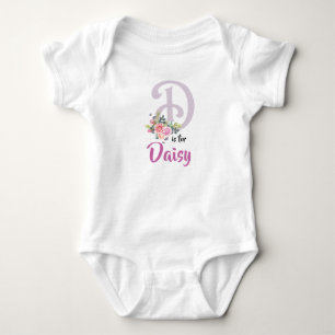 Body Daisy Nom Baby Outfit Lettre D Romper Floral Girl