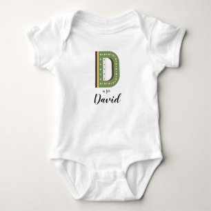 Body David Nom Lettre de Révélation D Boy Retro Vert Mo