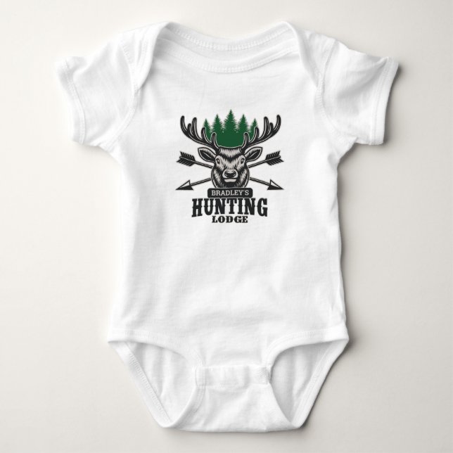 Body Deer Elk Hunter AJOUTER NOM Bow Hunter Lodge Cabin (Devant)