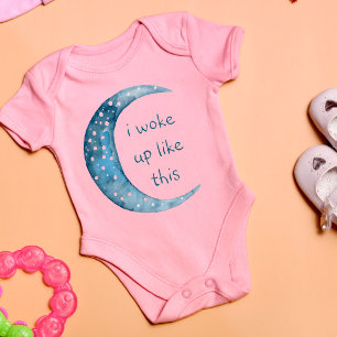Body Demi-lune rose Girl Baby Texte personnalisé