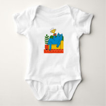 Design - Blue Cat Trophy Lounger - T-Shirt Baby 