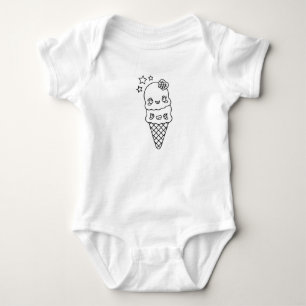 Body Dessin de cônes de crème glacée Cute Kawaii