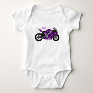 Body Dessin de moto de sport violet