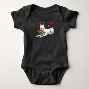 Body Dogo Argentino Chien Avec Animal Stuffé Et Coeurs