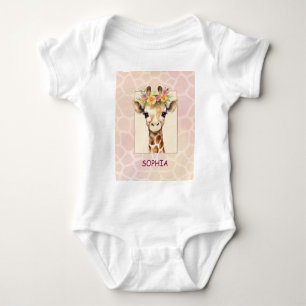 Body Douce Baby Girafe Safari en Rose et Jaune