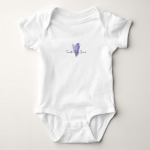Body Douce Bébé NOM Cœur Amour Aquarelle Violet