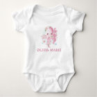 Douce Fille au Poulpe Rose Aquarelle Baby Shower