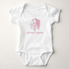 Douce Fille Pieuvre Rose Aquarelle Baby Shower