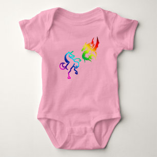 Body Dragons et licornes arc-en-ciel Bodysuit bébé