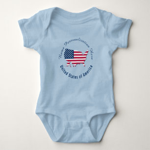 Body Drapeau customisé États-Unis d'Amérique Carte Bleu