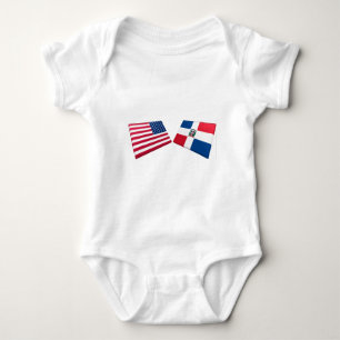 Body Drapeaux des USA et de la République Dominicaine