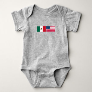 Body Drapeaux mexicains et américains côte à côte