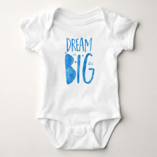 Body Dream Big, citation inspirante, aquarelle bleue