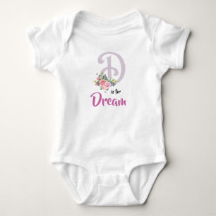 Body Dream Name Baby Outfit Letter D Romper Floral Girl