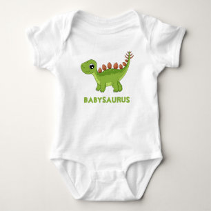 Body Drôle Aquarelle Vert Dinosaure Dino Personnalisé