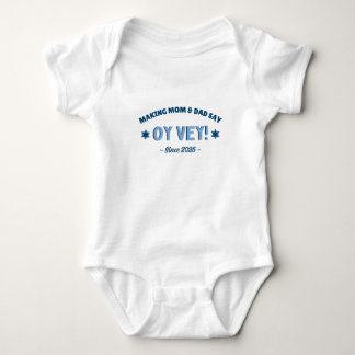 Body Drôle "Oy Vey" mignon Bleu Juif
