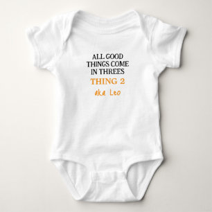 Body Drôle Triplets Tenue Avec Nom, Unisex Personnalisé