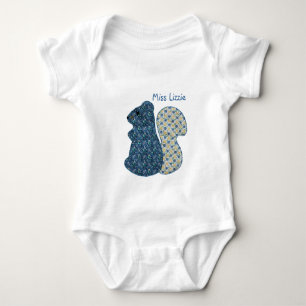 Body Écureuil bleu de style campagnard mignon avec le
