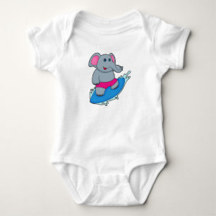Body Elephant as surfer avec surf