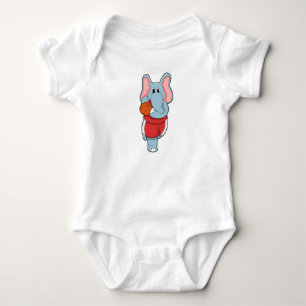 Body Elephant comme joueur de basket-ball avec basket-b