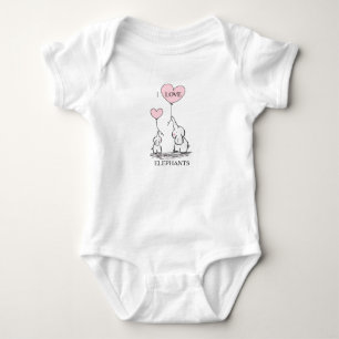 Body Eléphant de bébé rose et gris