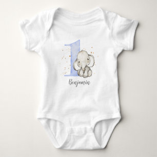 Body Eléphant mignon 1er Anniversaire Bodysuit bébé