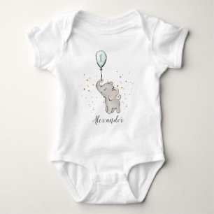 Body Eléphant mignon bébé avec ballon 1er anniversaire