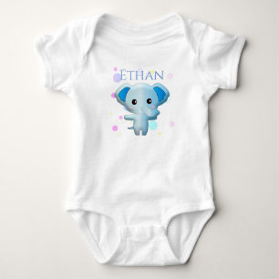 Body Eléphant petit garçon bleu mignon