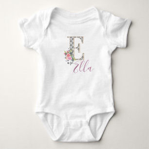 Body Ella Nom Baby Outfit Lettre E Romper Floral Girl