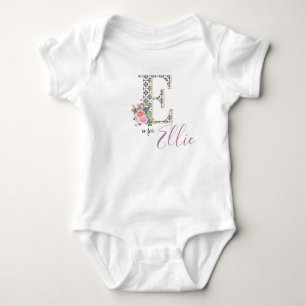 Body Ellie Nom Baby Outfit Lettre E Romper Floral Girl