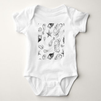 Body Encre noire et blanche de thème nautique d'océan