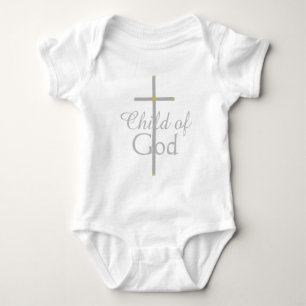 Body Enfant de chemise de bébé de croix d'or d'argent