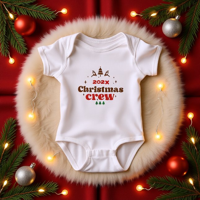 Body Équipe de Noël de l'année customisée (Custom Year Holiday Christmas Crew Baby Bodysuit)
