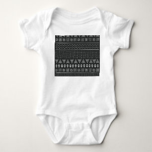 Body Ethnie tribale : motif noir blanc.