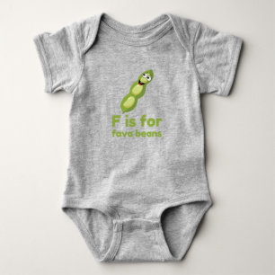 Body F est pour FAVA BEANS Green Veggie Alphabet F