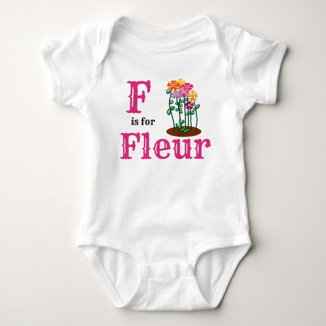 Body F est pour Fleur nom de bébé (Devant)