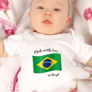 Body Fabriqué avec amour au Brésil / drapeau brésilien