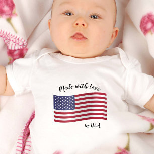 Body Fabriqué avec amour aux USA / Drapeau américain