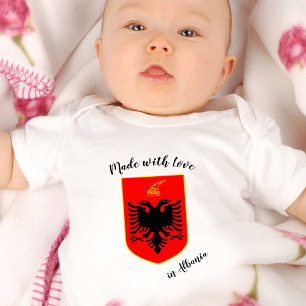 Body Fabriqué avec amour en Albanie / drapeau albanais