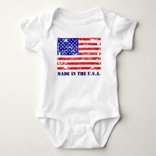 Body Fait dans le T-shirt de drapeau américain des