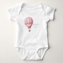 Fête de bébé montgolfière rose fille aventure