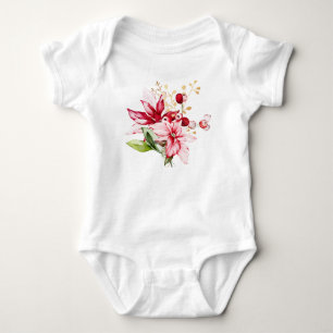 Body Fête d'hiver poinsettia aquarelle fleurs