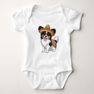 Body Fiesta Papillon Chien portant Sombrero et Sarape