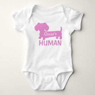 Body Fille du Dachshund Personnalisé en Rose