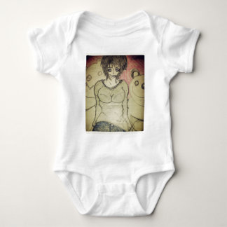 Body fille et peluche